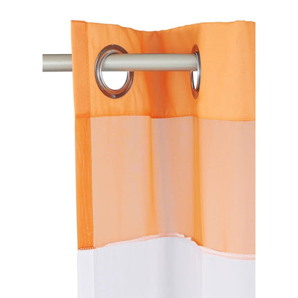 Tenda Voile Bianca con Bordo Blu