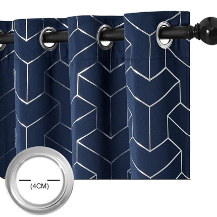Tenda oscurante blu fantasia geometrica