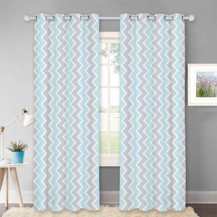 Tenda Cameretta Motivo Chevron Rosa Blu