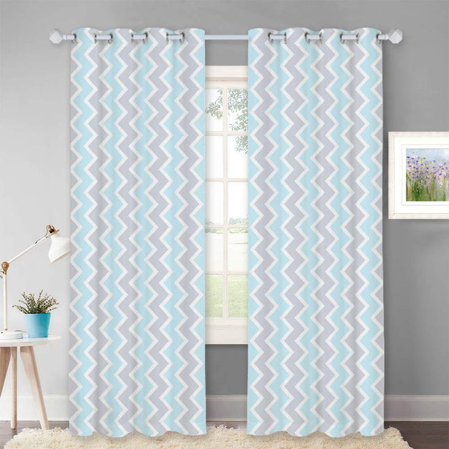 Tenda Cameretta Motivo Chevron Rosa Blu