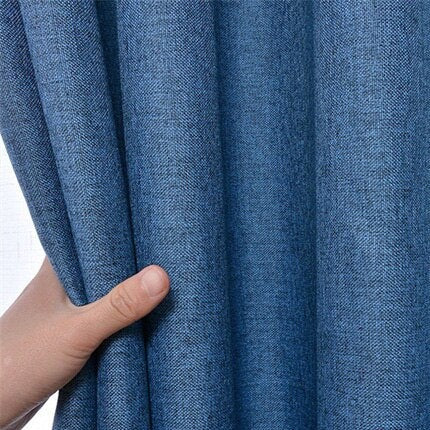 Tenda decorativa blu per soggiorno