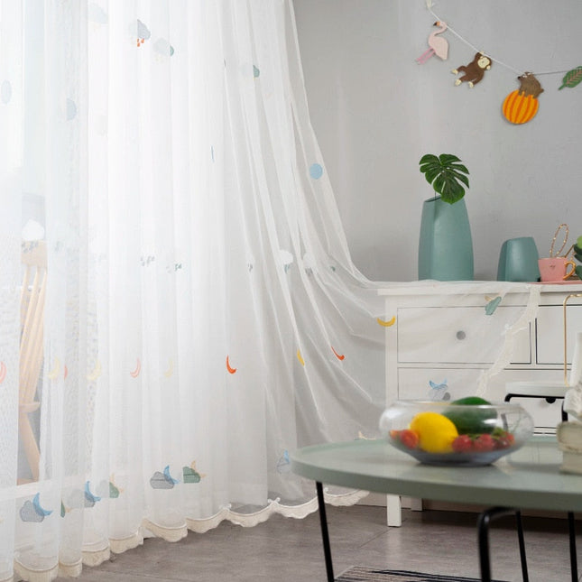 Tenda velata per bambini ricamata