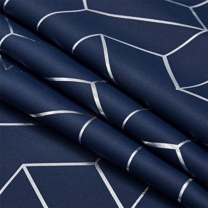 Tenda oscurante blu fantasia geometrica