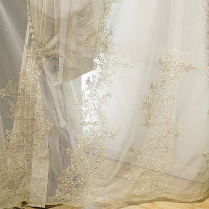 Tenda filtrante elegante con ricamo floreale