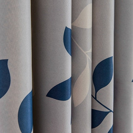 Tenda Filtrante Blu con Motivo Foglie