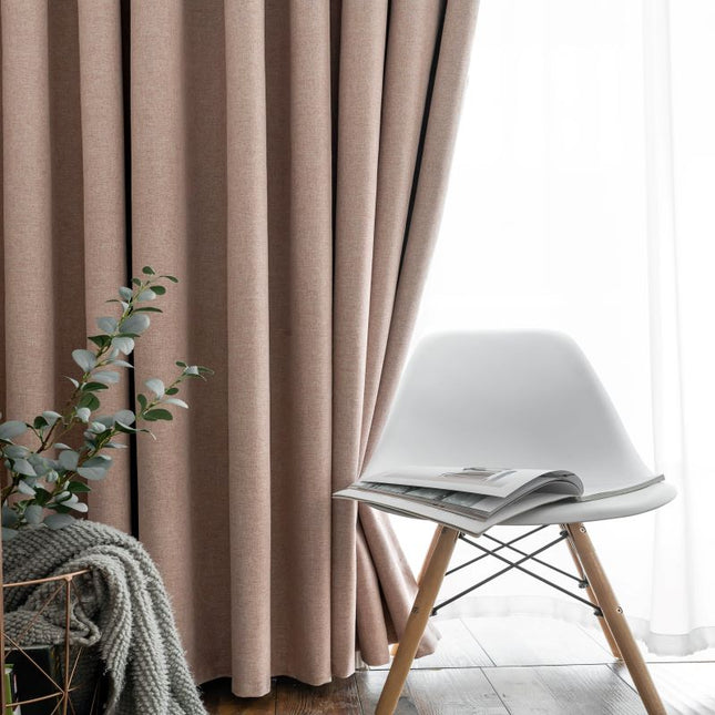 Tenda oscurante salmone effetto lino