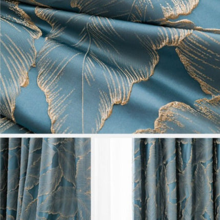 Tenda oscurante jacquard con piume dorate