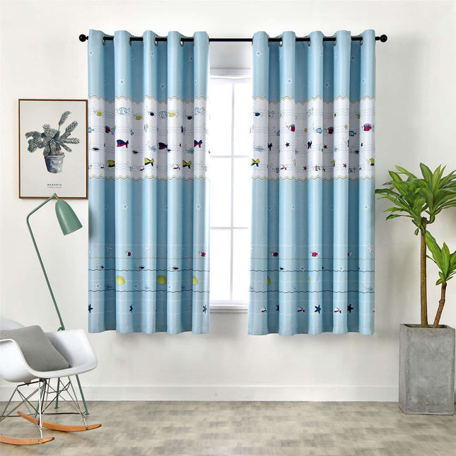 Tenda per cameretta con pesciolini colorati
