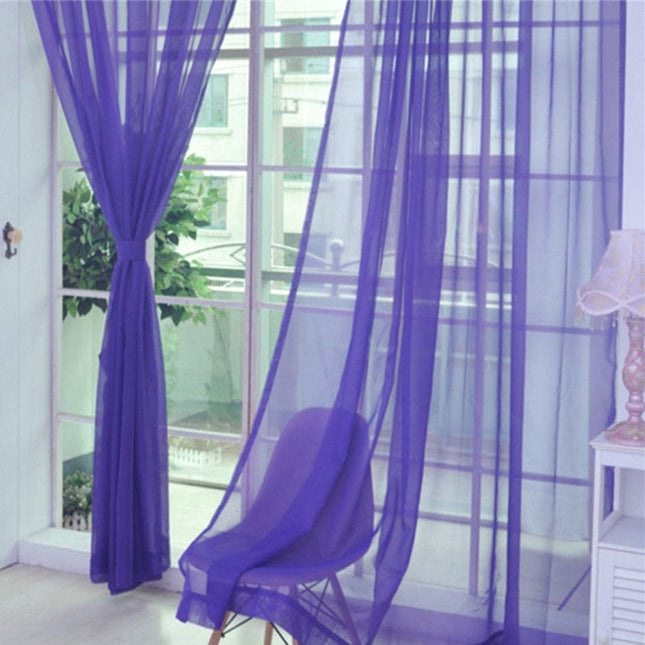 Tenda Voile Leggera Tinta Unita Turchese