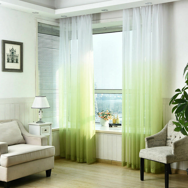 Tenda Voile Trasparente con Gradiente Arancione