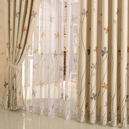 Tenda Oscurante con Stampa Fiori Stilizzati