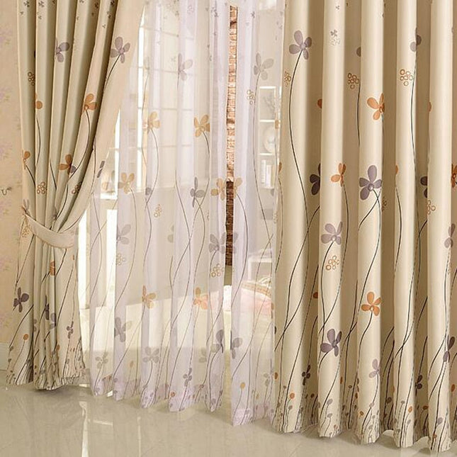 Tenda Oscurante con Stampa Fiori Stilizzati