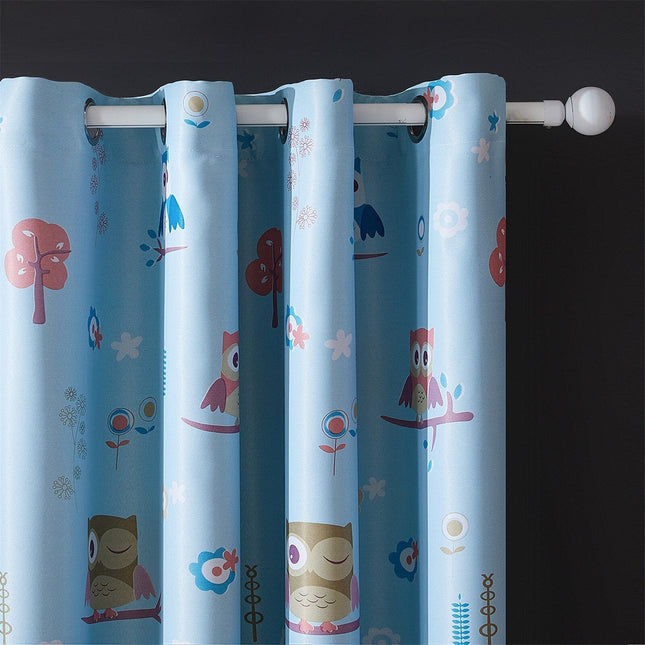 Tenda cameretta bambini blu gufetti