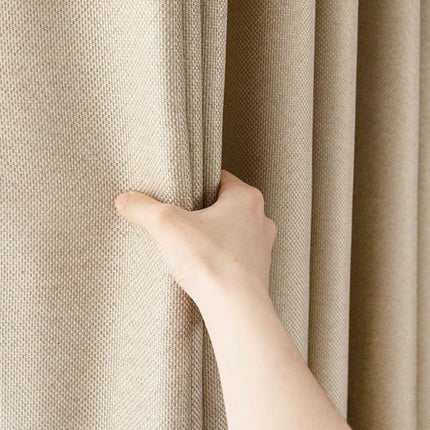Tenda oscurante beige effetto lino