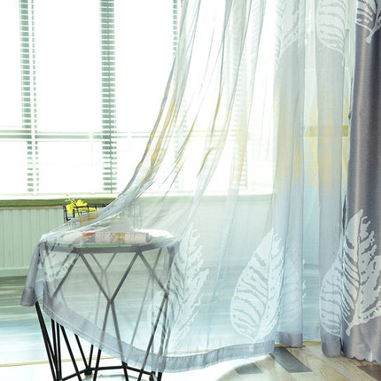 Tenda velata moderna con motivo foglie