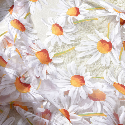 Tenda Voile Leggera con Motivo Margherite