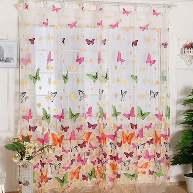 Tenda velata per cameretta con farfalle