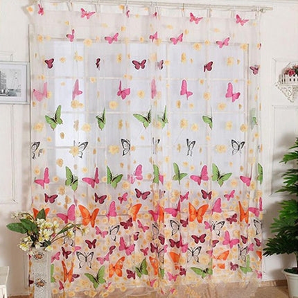 Tenda velata per cameretta con farfalle