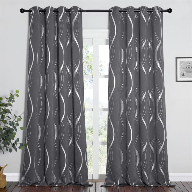 Tenda Oscurante Grigia Motivo Onde Argento