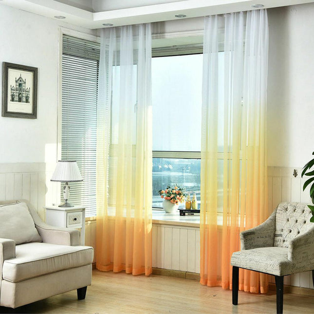 Tenda Voile Trasparente con Gradiente Arancione