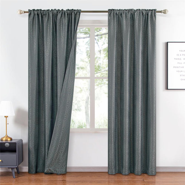 Tenda design moderno grigio motivo geometrico