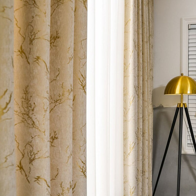 Tenda oscurante con stampa dorata