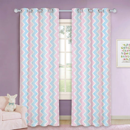 Tenda Cameretta Motivo Chevron Rosa Blu
