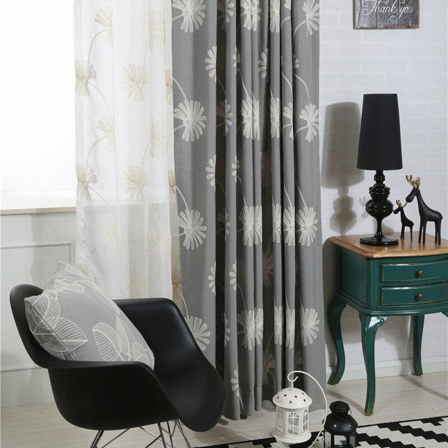 Tenda elegante ricamata motivo floreale