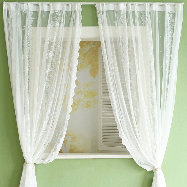 Tenda velata con ricamo pizzo