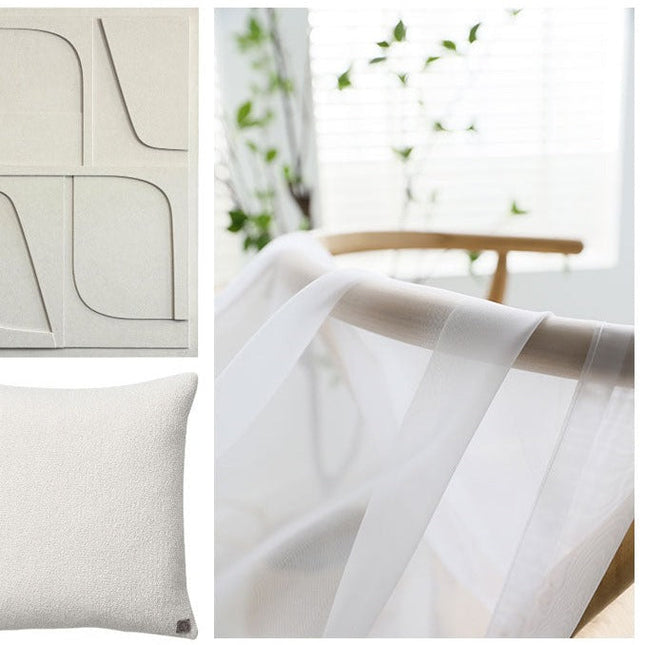 Tenda Velata Bianca per Soggiorno