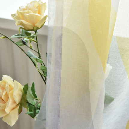 Tenda Voile con Stampa Geometrica Moderna