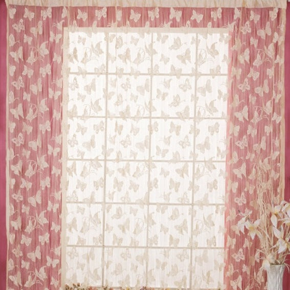 Tenda voile leggera con motivo farfalle