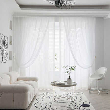 Tenda Velata Bianca per Soggiorno