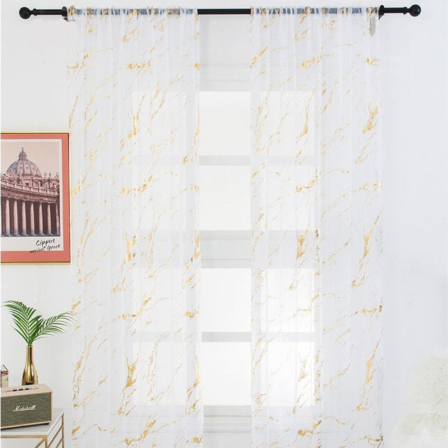 Tenda leggera effetto marmo dorato