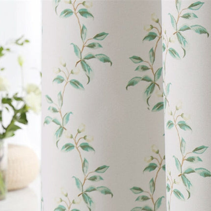 Tenda con fantasia vegetale per soggiorno