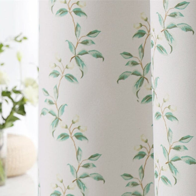 Tenda con fantasia vegetale per soggiorno