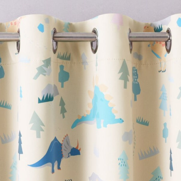 Tenda Oscurante Bambini Beige con Dinosauri