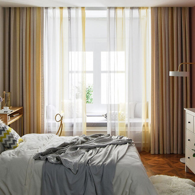 Tenda Voile Bicolore Gialla e Grigia