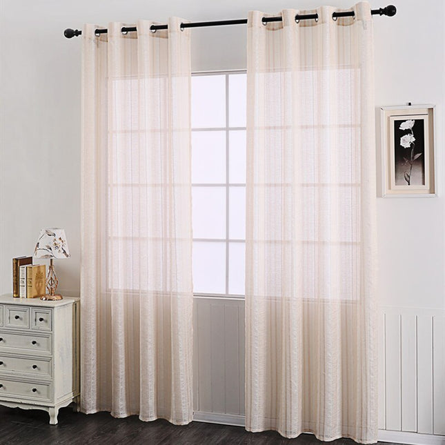 Tenda Voile Effetto Lino con Occhielli