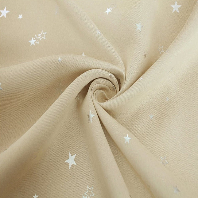 Tenda Oscurante Beige con Stelle Stampate