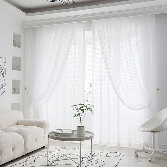 Tenda Velata Bianca per Soggiorno