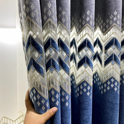 Tenda jacquard spessa motivo geometrico