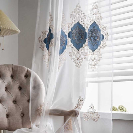 Tenda velata lusso con ricami barocchi