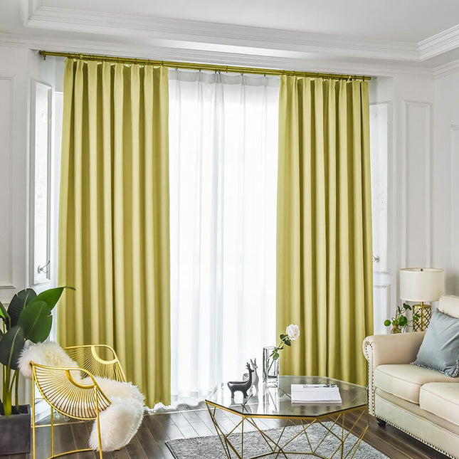 Tenda Stile Scandinavo Moderna Giallo Senape