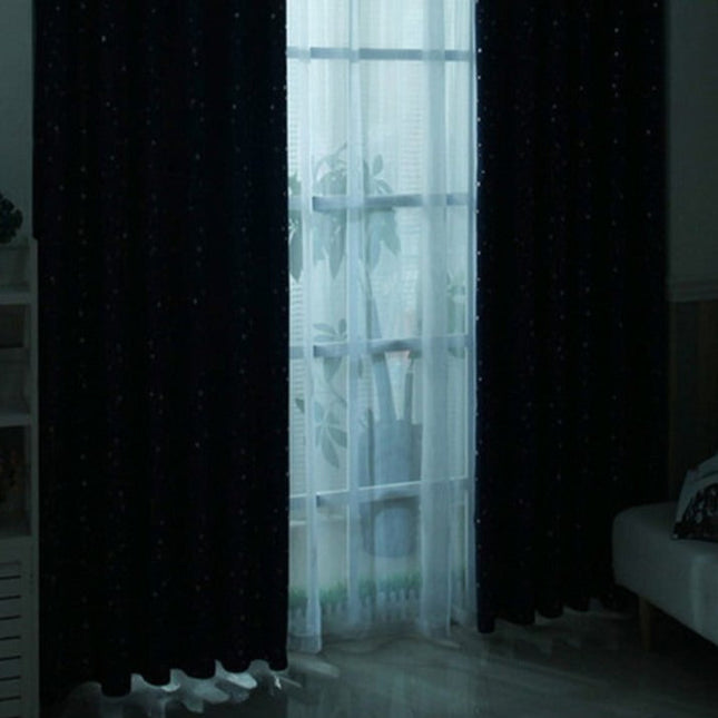 Tenda Oscurante Beige con Stelle Stampate