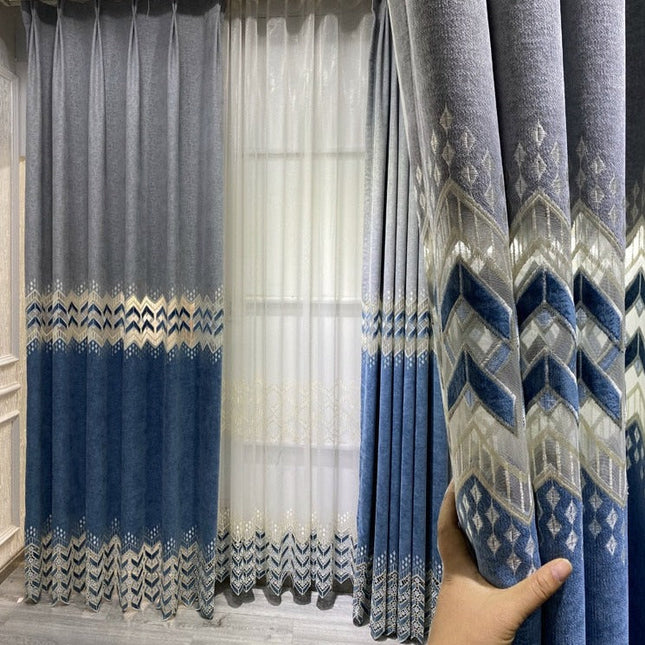 Tenda jacquard spessa motivo geometrico