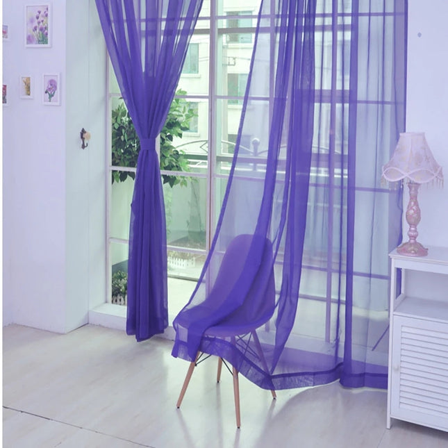 Tenda Voile Leggera Tinta Unita Turchese