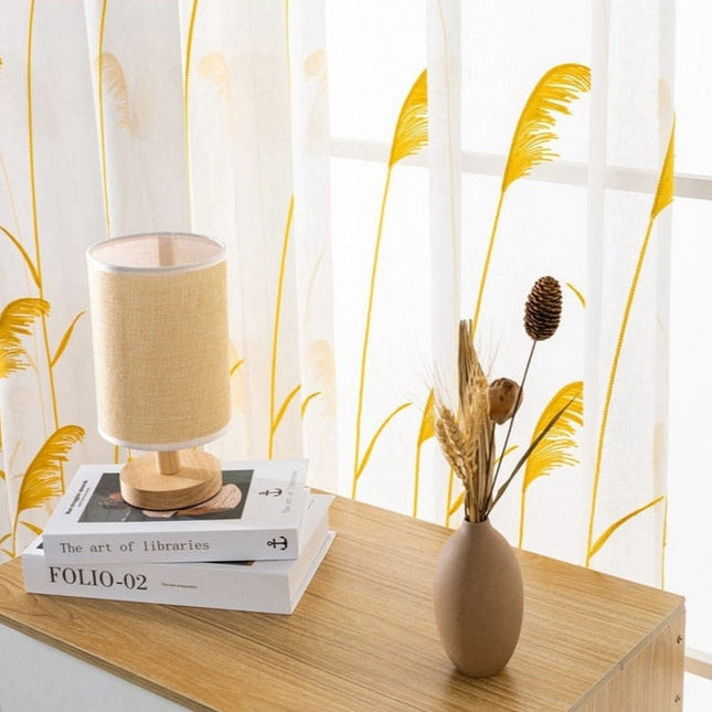 Tenda Voile Ricamata con Motivo Vegetale