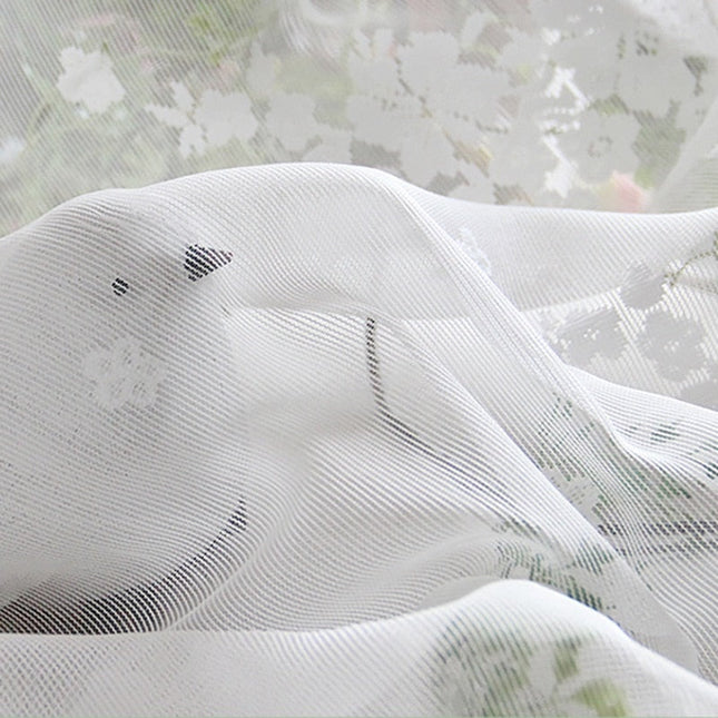 Tenda Voile Trasparente con Motivo Floreale