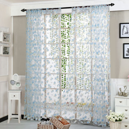 Tenda velata con motivo floreale blu